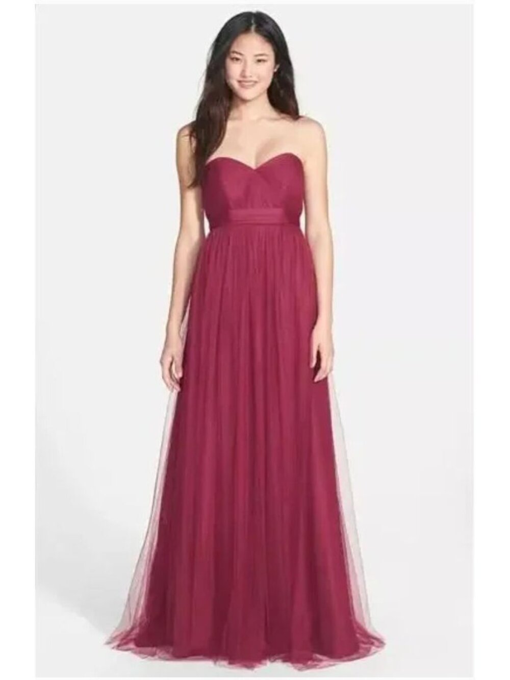 Jenny Yoo Collection Annabelle Convertible Bridesmaid Dress Crimson 8
